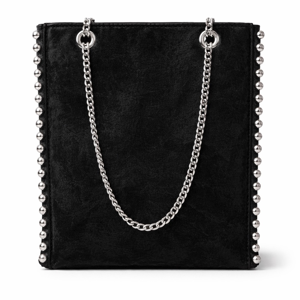 Zara Black Studded Chain Shoulder Bag